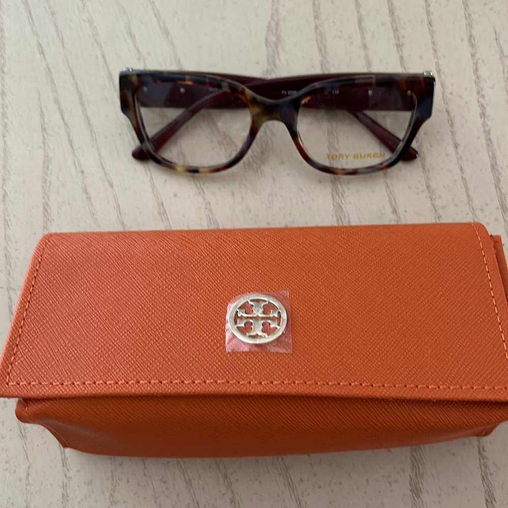 Tory Burch Frames Mahogany Tortoise Shell With Ca… - image 1